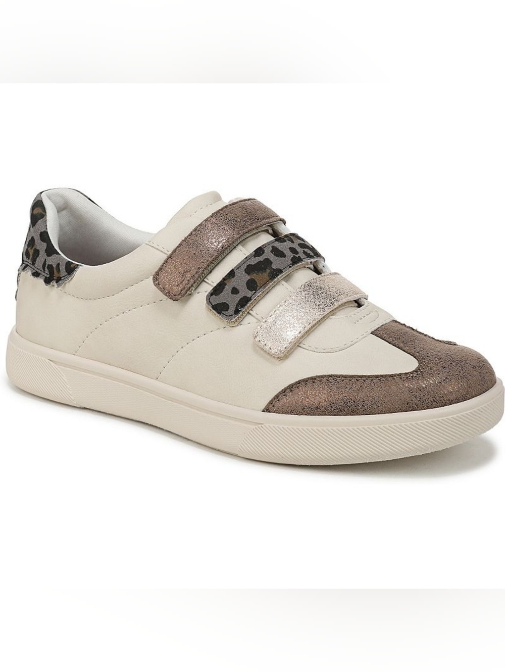 Blowfish Malibu White Leather & Brown Accent Sneakers with Leopard Straps Size 9